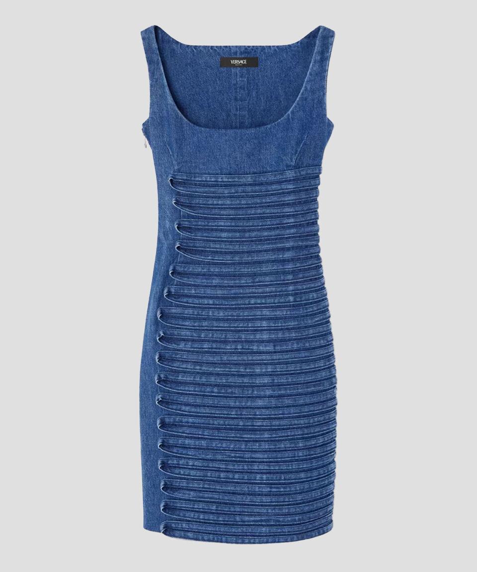 Versace Vestido de mezclilla midi Embroiderd sin mangas Mujer Devoluciones gratuitas