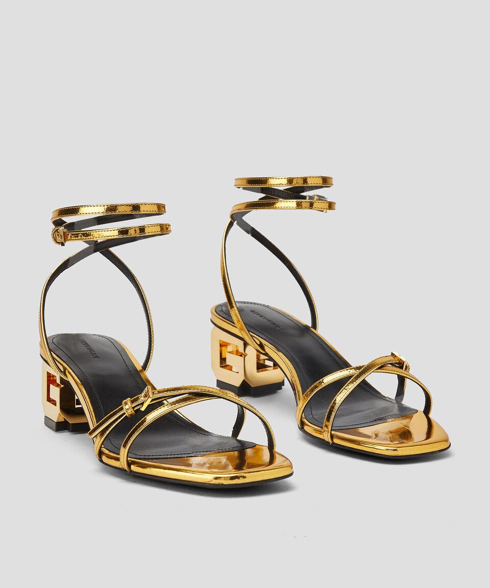 Givenchy Sandalias de tacón mediano cuadrado G Cube Strap en piel Mujer Gran oferta