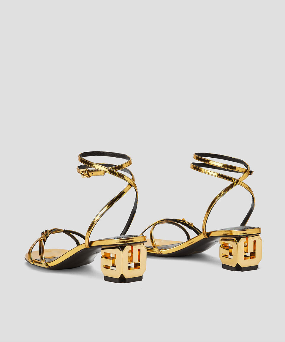 Givenchy Sandalias de tacón mediano cuadrado G Cube Strap en piel Mujer Gran oferta