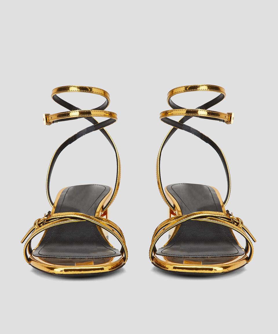 Givenchy Sandalias de tacón mediano cuadrado G Cube Strap en piel Mujer Gran oferta
