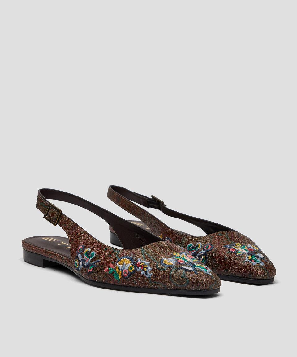 Etro Flats Slingback Paron Etro Brown en piel Mujer Rebajas baratas