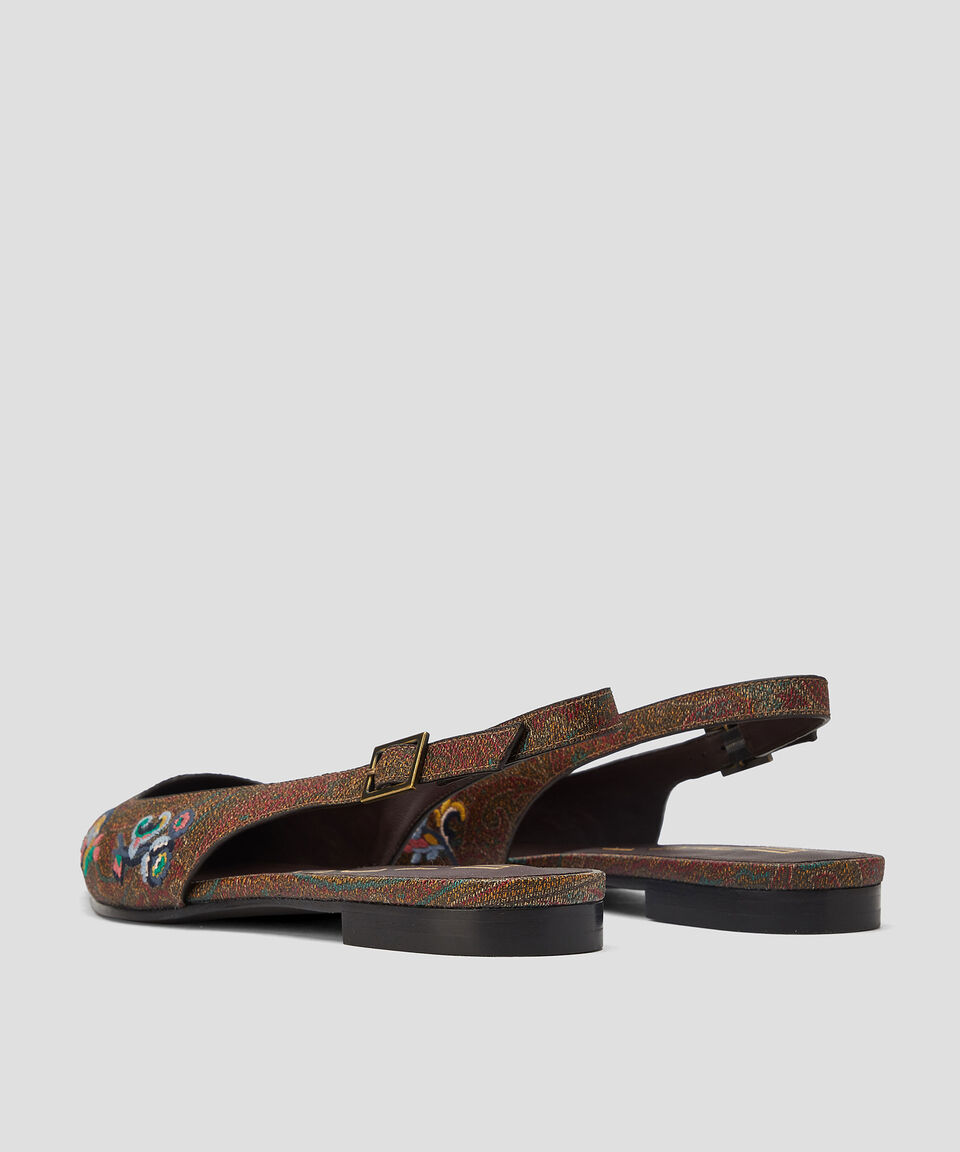Etro Flats Slingback Paron Etro Brown en piel Mujer Rebajas baratas