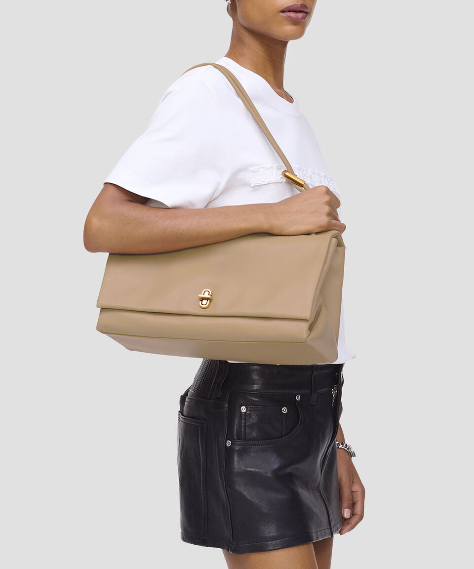 Marc Jacobs Bolsa shoulder beige en piel The Large Dual Mujer Ventas relámpago