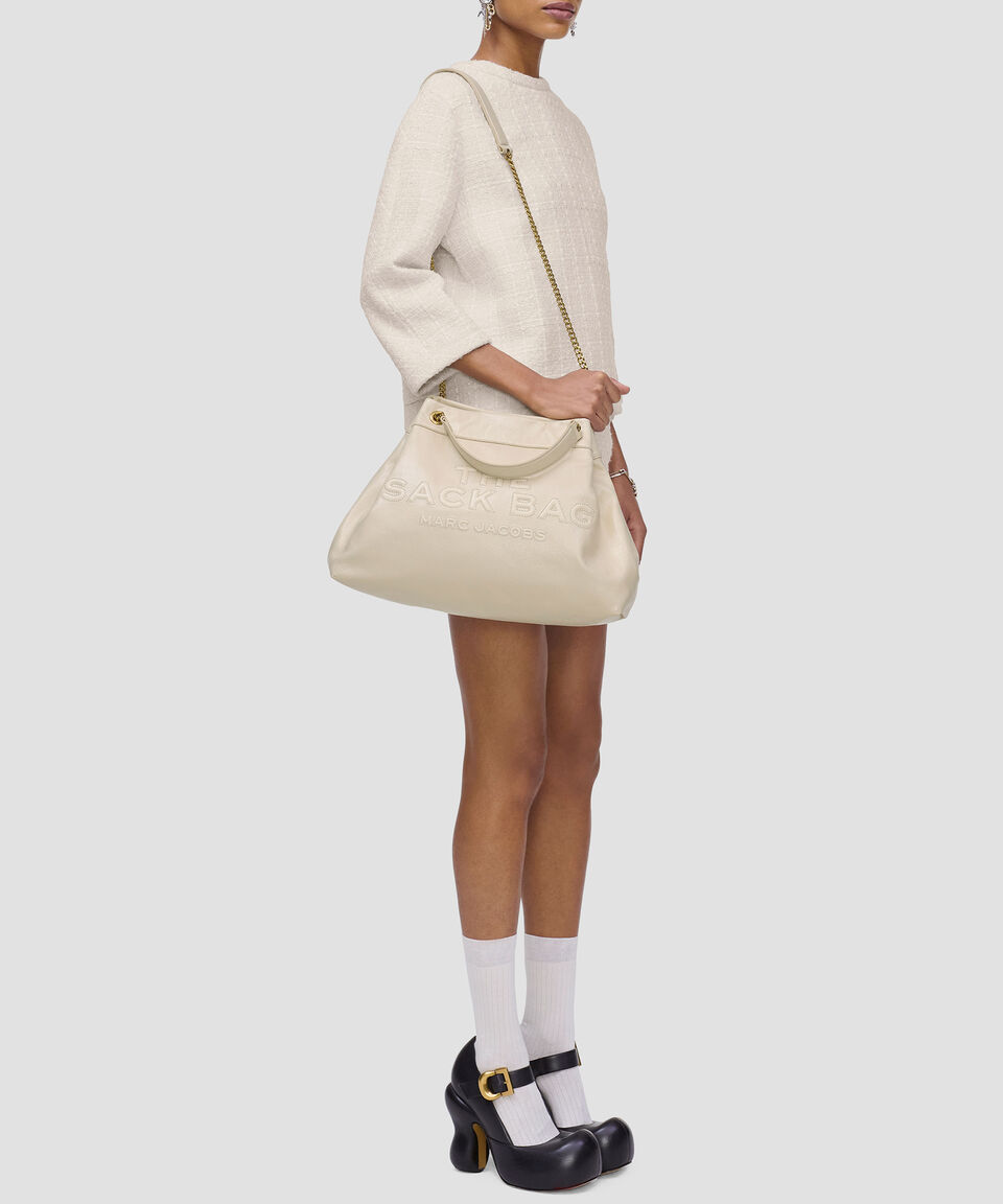 Marc Jacobs Bolsa bucket beige en piel The Large Chain Mujer Liquidación