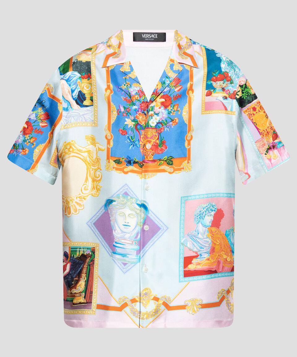 Versace Camisa estampada con manga corta Hombre Promoción por tiempo limitado