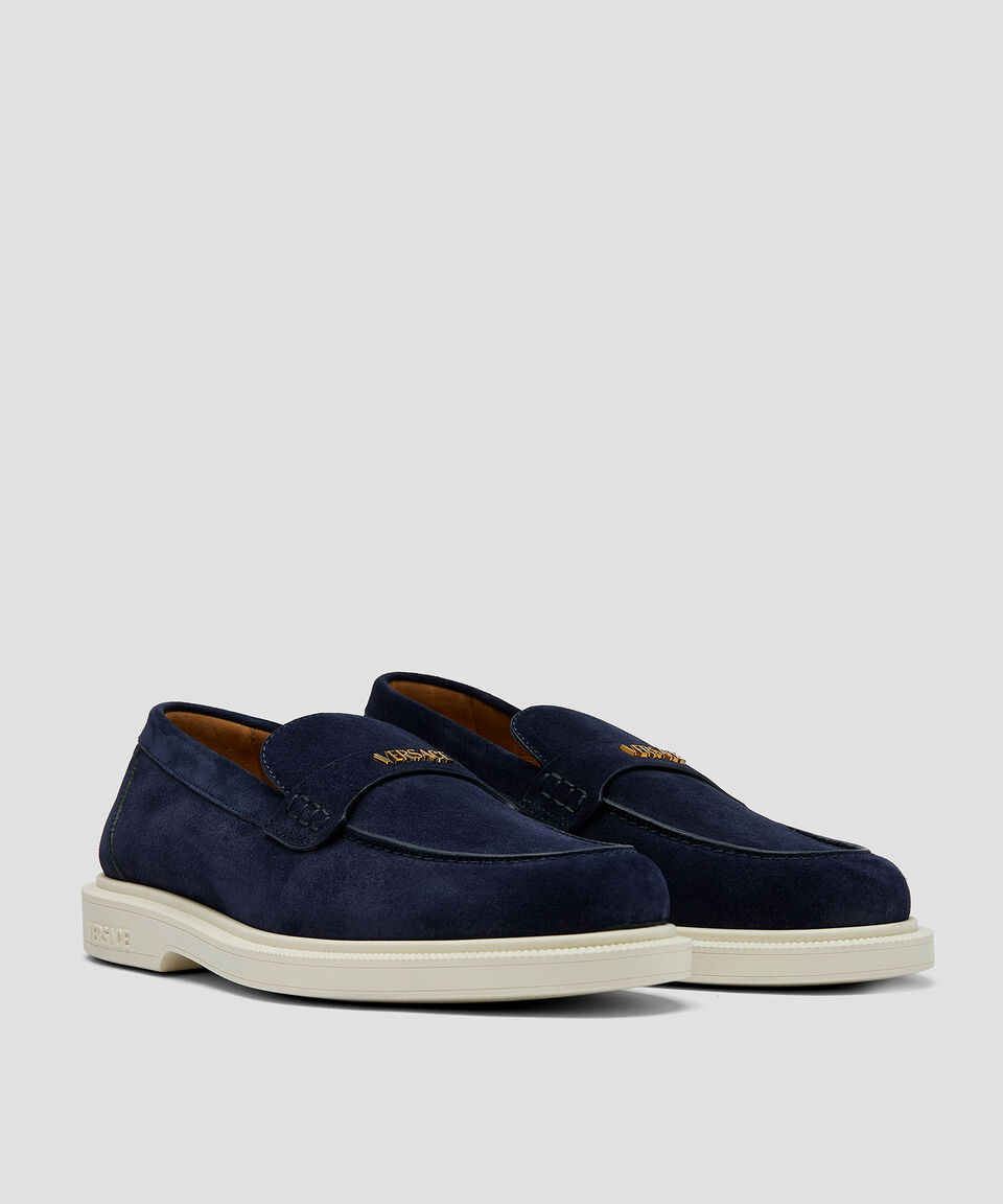 Versace Mocasines en piel gamuza con cinta Hombre Solo hoy