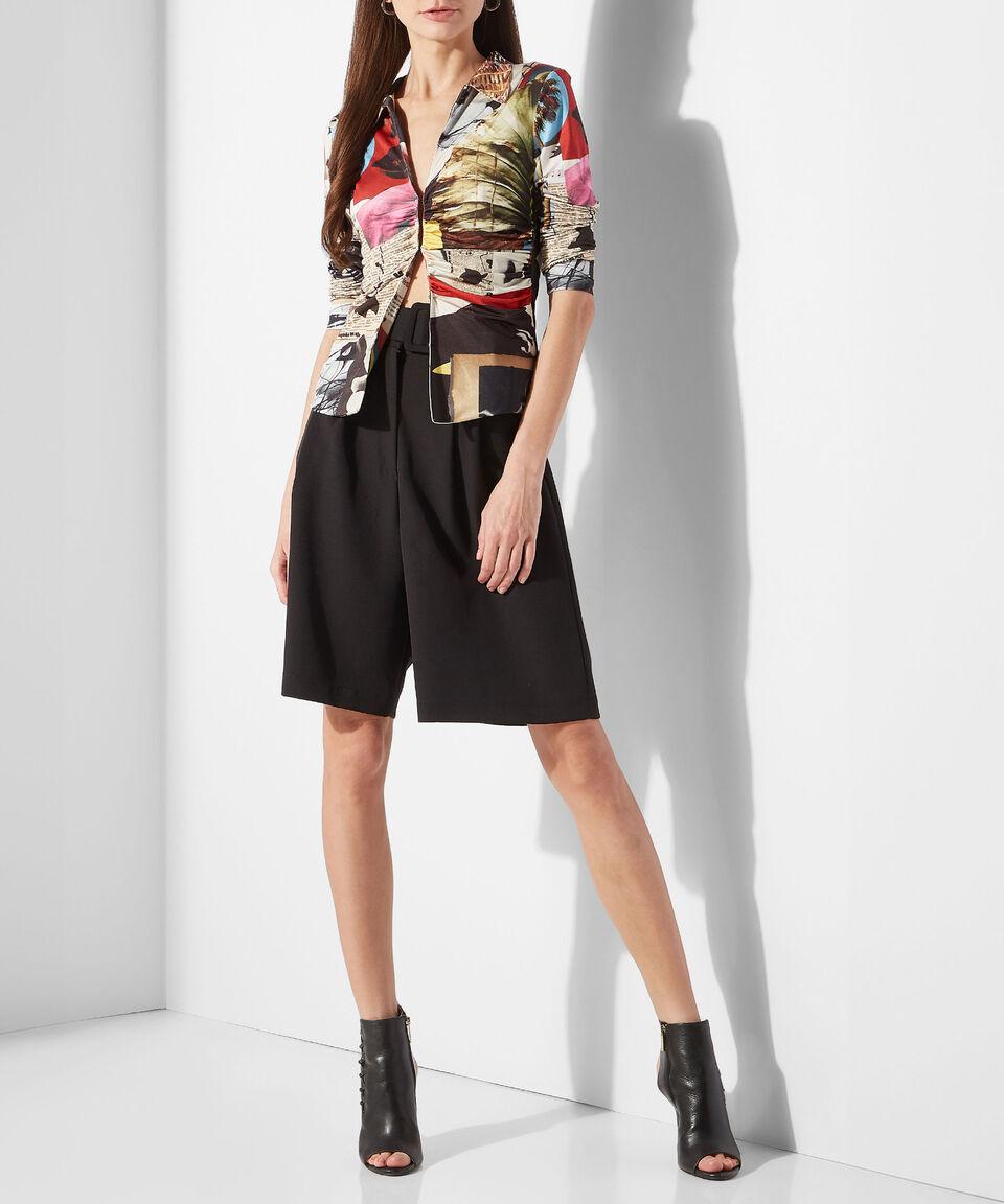 Desigual Playera cuello V manga larga multidiseño Mujer Descuentos del mes