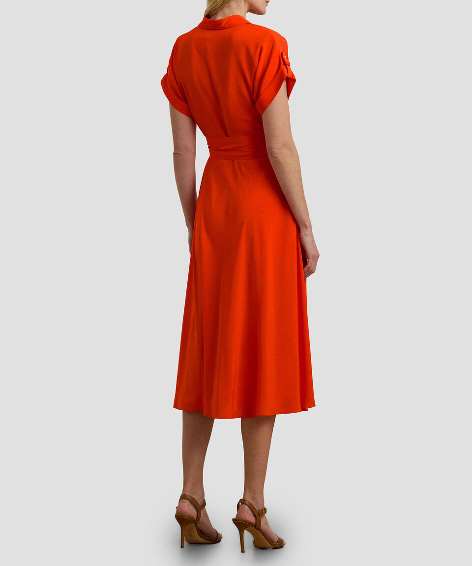 Lauren Vestido midi con cinturón Mujer Rebajas