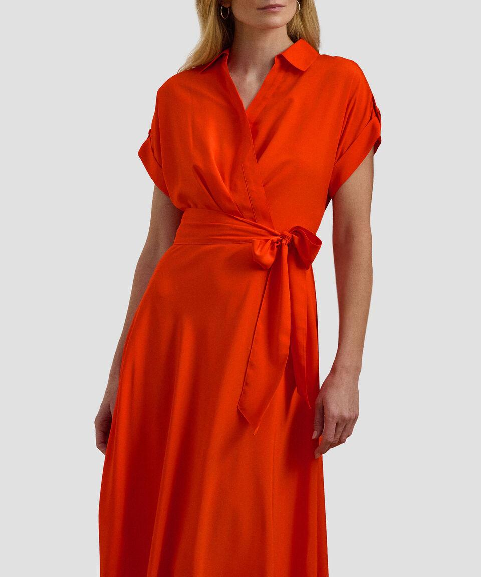 Lauren Vestido midi con cinturón Mujer Rebajas
