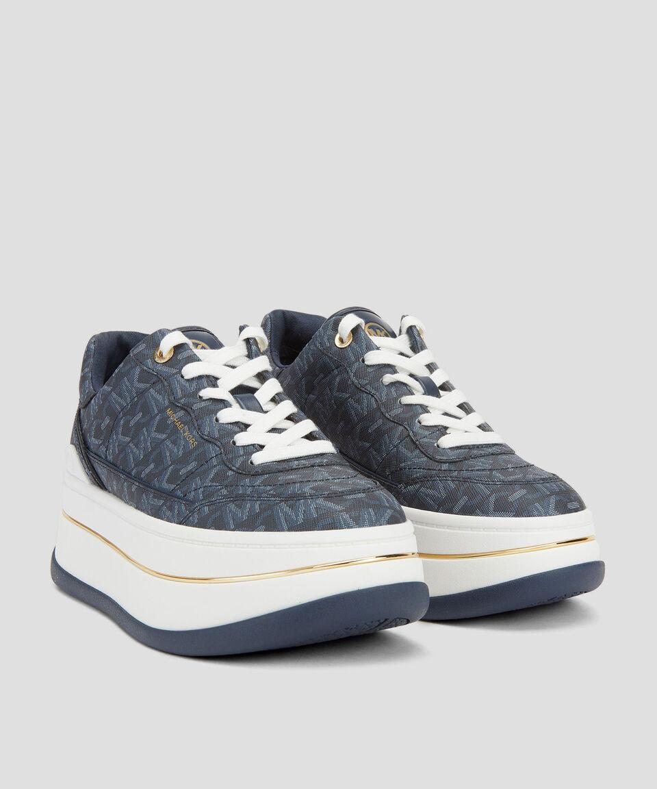 Michael Kors Tenis casuales con plataforma y monogram Hayes Lace Up Mujer Venta caliente