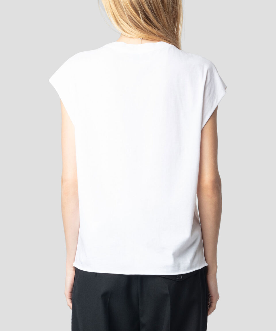 Zadig & Voltaire Playera cuello redondo manga corta con pedrería Mujer Liquidación
