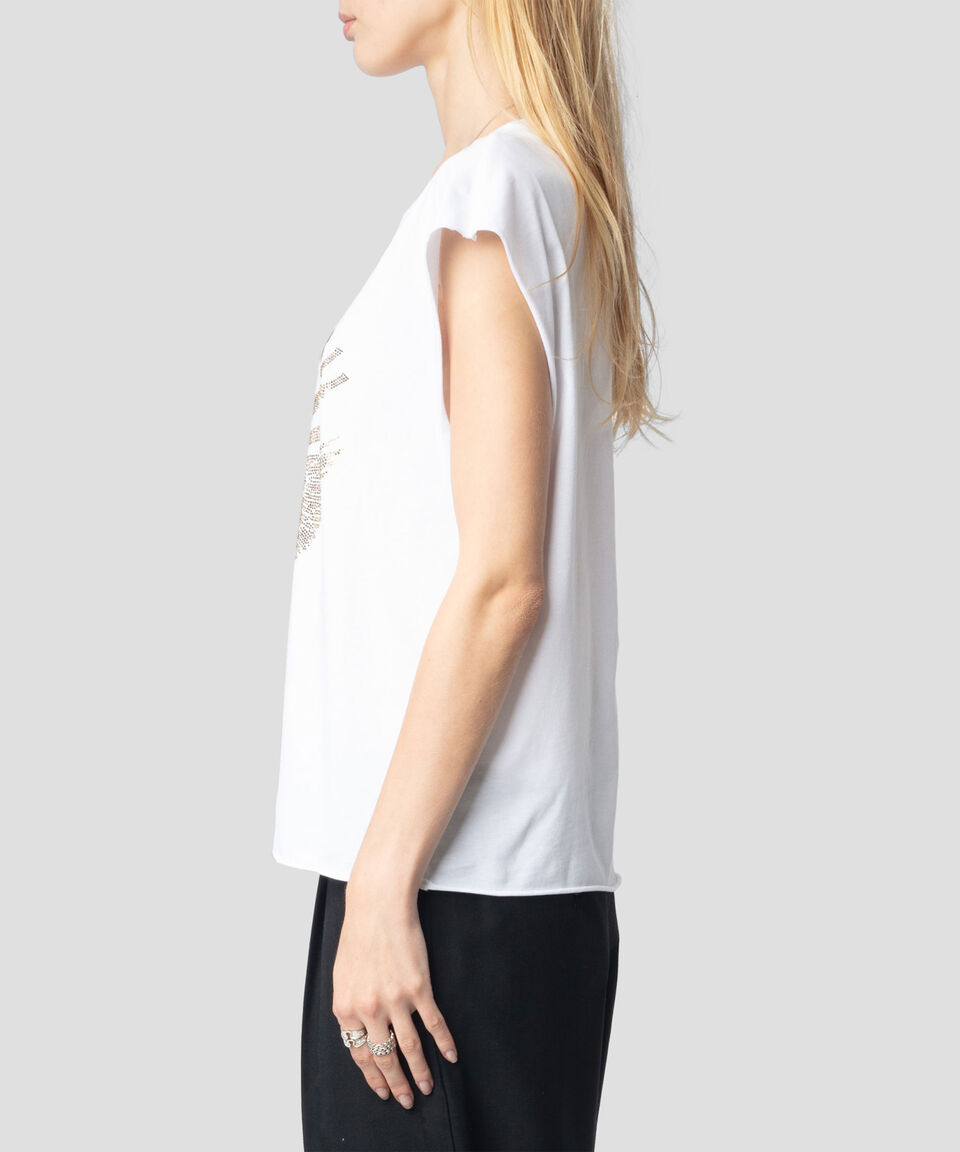 Zadig & Voltaire Playera cuello redondo manga corta con pedrería Mujer Liquidación