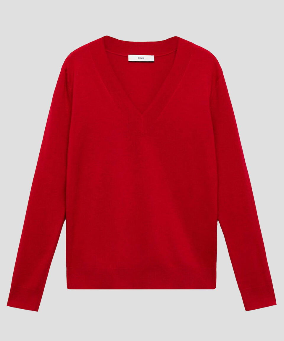 Mango Suéter cuello V Mujer Precios de Black Friday