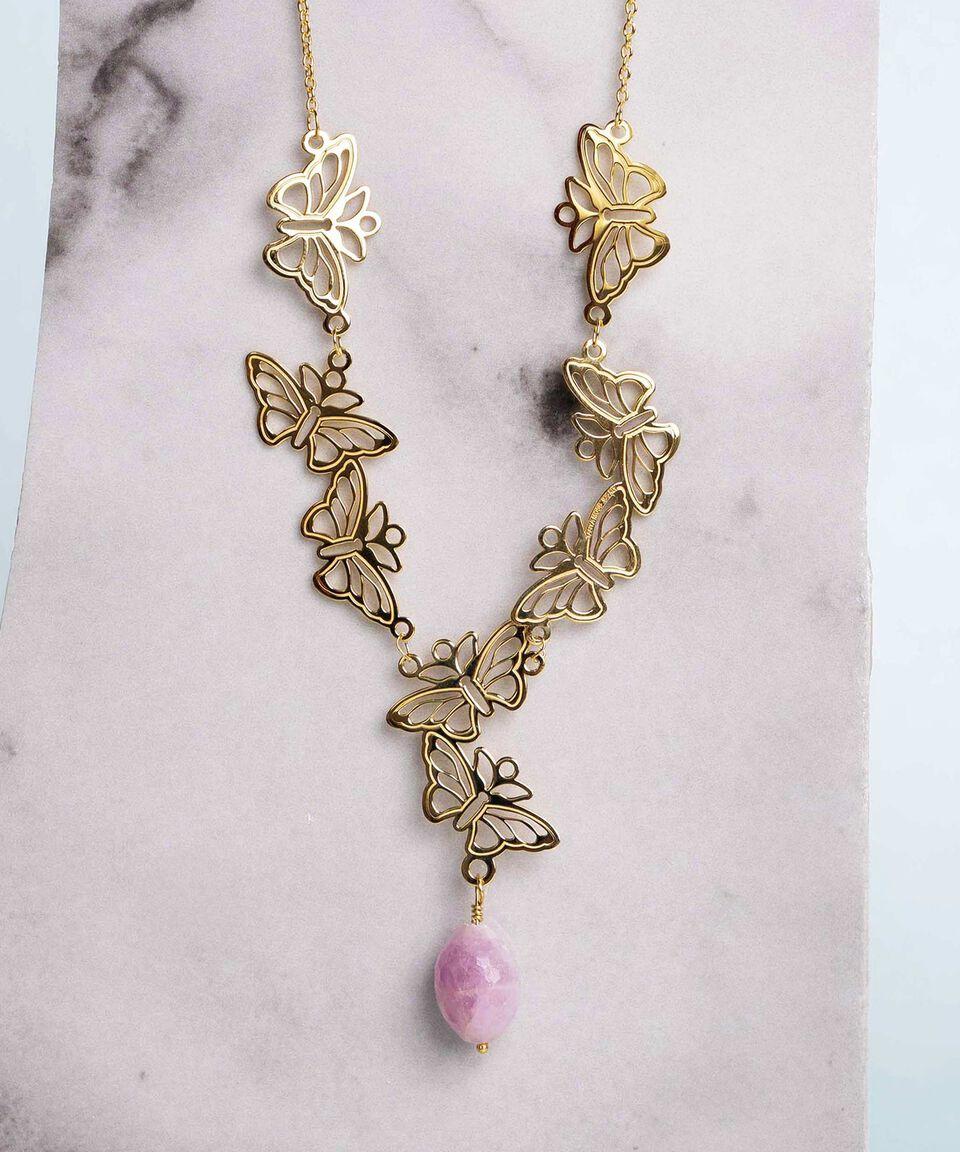 Tanya Moss Collar en Plata .925 con 8 Mariposas e Incrustación de Kunzita Mujer Devoluciones gratuitas