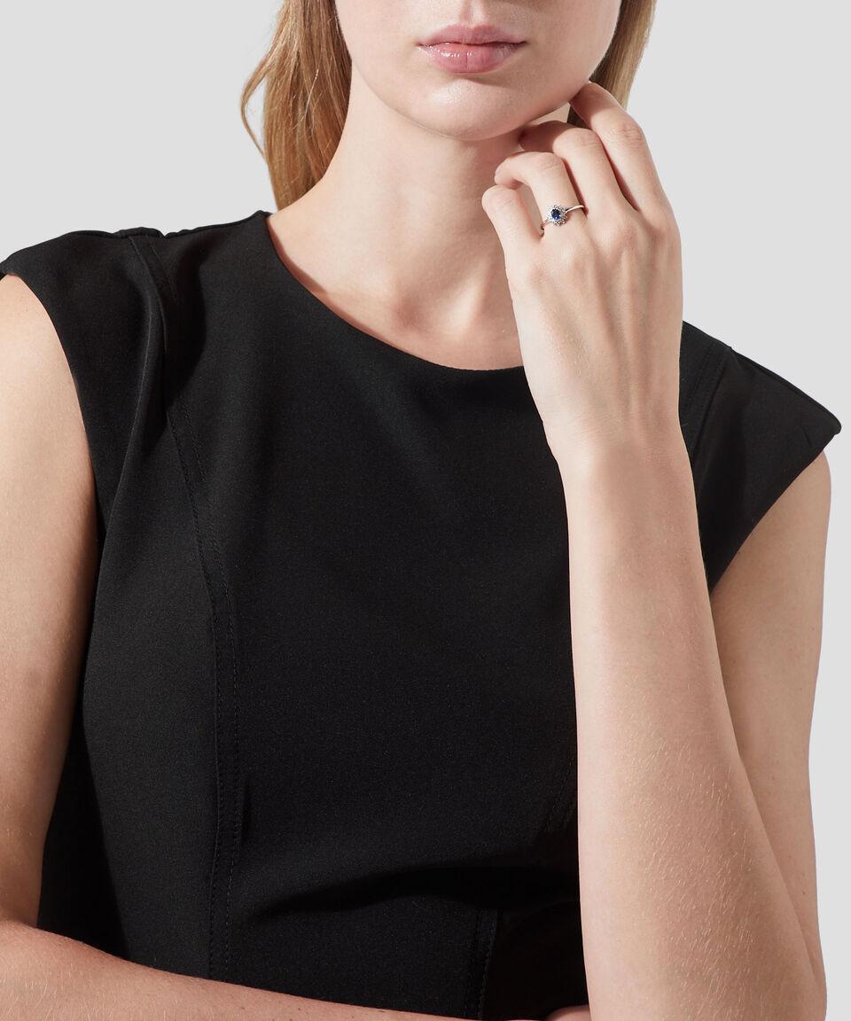 Eternity Anillo en Oro Blanco de 14 Kilates con Incrustación Mujer 2025