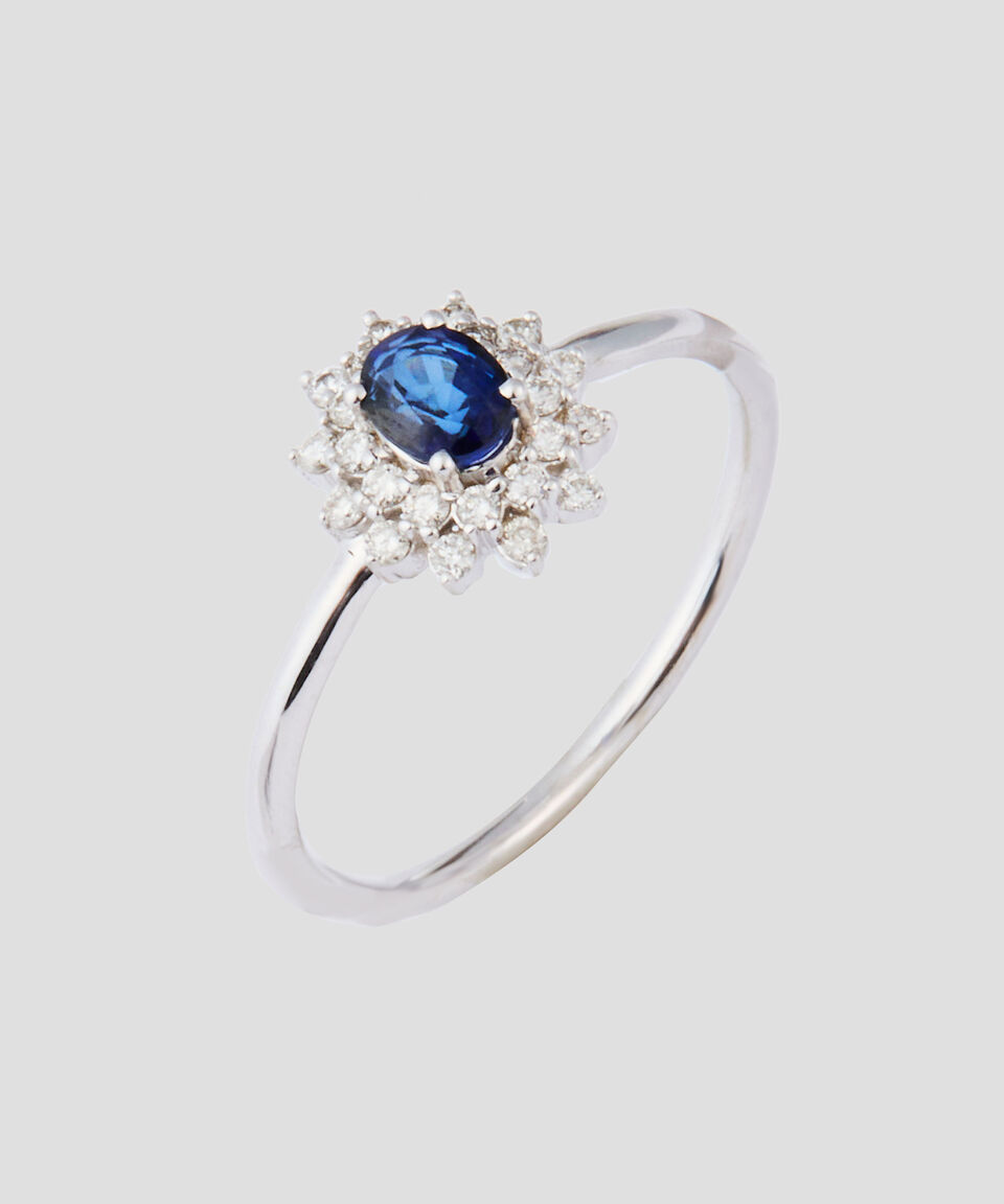 Eternity Anillo en Oro Blanco de 14 Kilates con Incrustación Mujer 2025