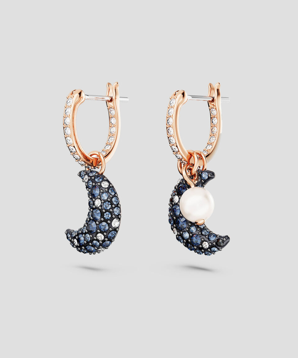 Swarovski Pendientes con motivo de luna y cristales Luna Mujer Superdescuento