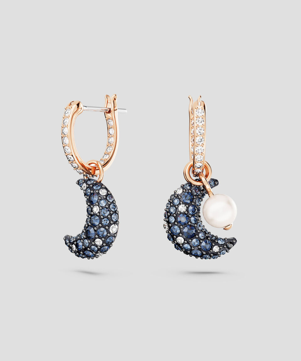 Swarovski Pendientes con motivo de luna y cristales Luna Mujer Superdescuento