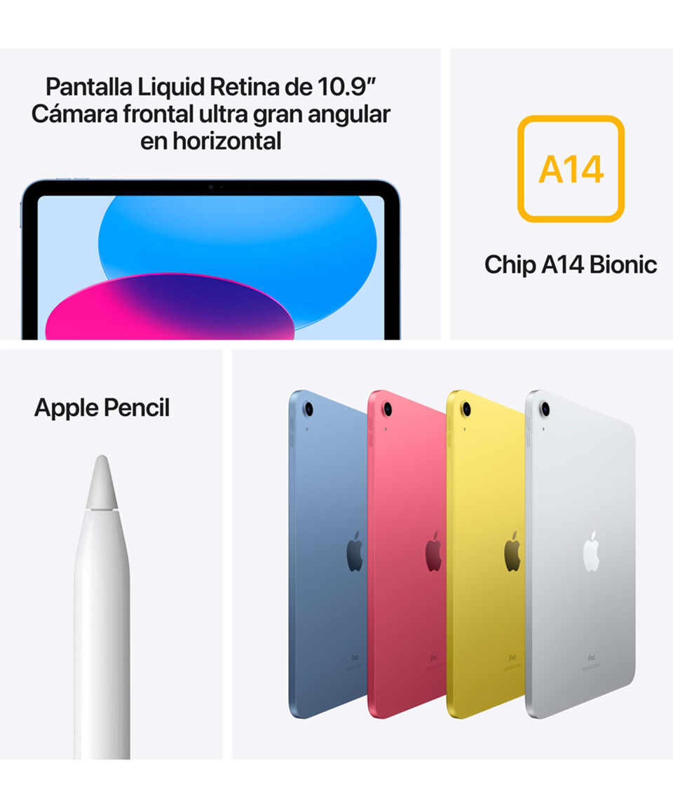 Apple iPad (Décima generación) 10.9" Chip A14 Bionic 64 GB Plata Devoluciones gratuitas