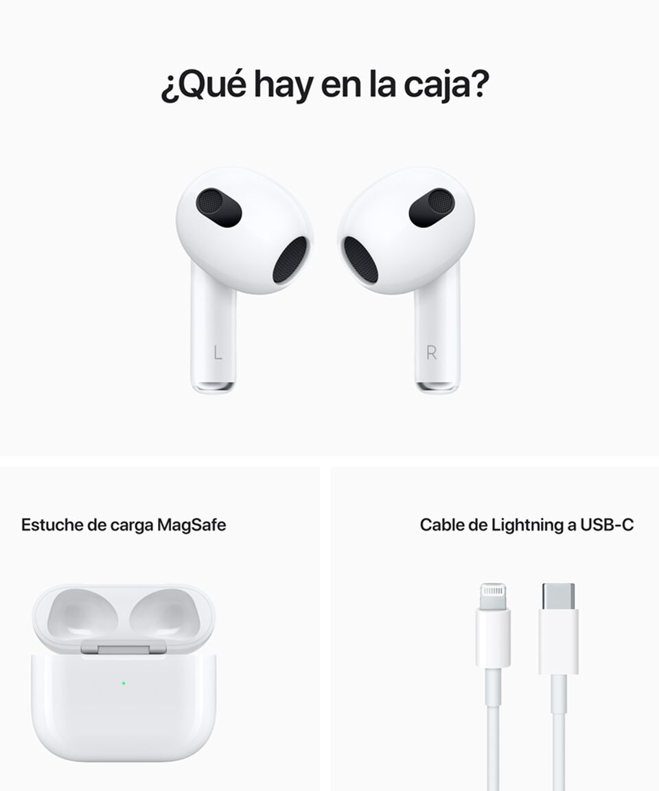 Apple AirPods (tercera generación) con estuche de carga MagSafe (Carga inalámbrica) Outlet