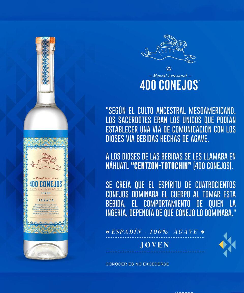 400 Conejos Mezcal Espadín 400 Conejos 750 ml Ahorra y exporta
