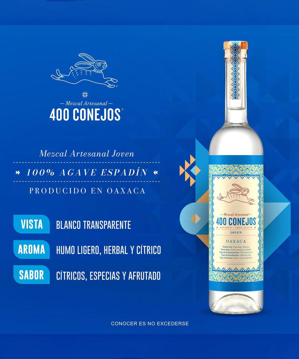 400 Conejos Mezcal Espadín 400 Conejos 750 ml Ahorra y exporta