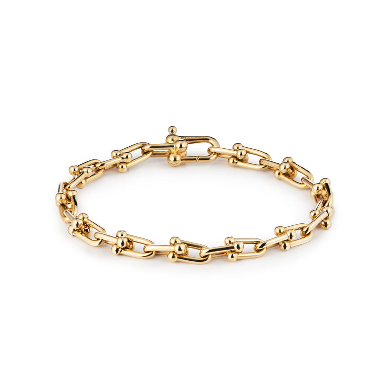 ﻿Tiffany & Co. Tiffany HardWear Pulsera de eslabones pequeños de oro amarillo Tienda de fábrica