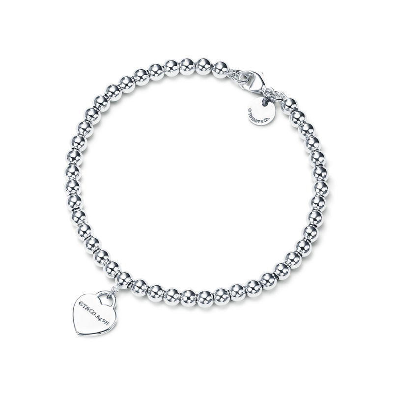 Tiffany & Co. Return to Tiffany™ Pulsera de cuentas con insignia de corazón en plata Descuento por venta flash