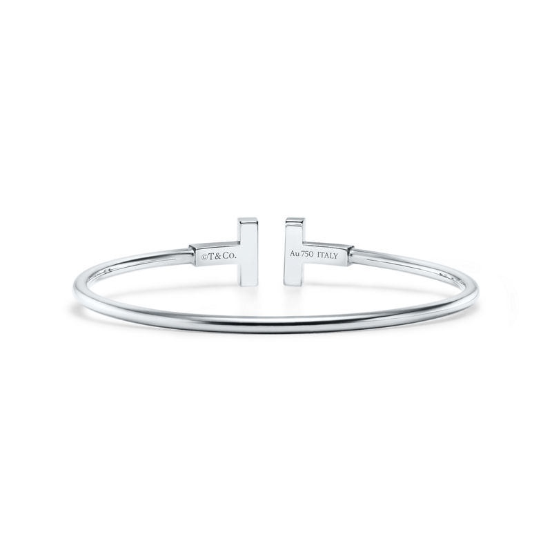 Tiffany & Co. Tiffany T Pulsera Wire de turquesa de oro blanco Devoluciones gratuitas