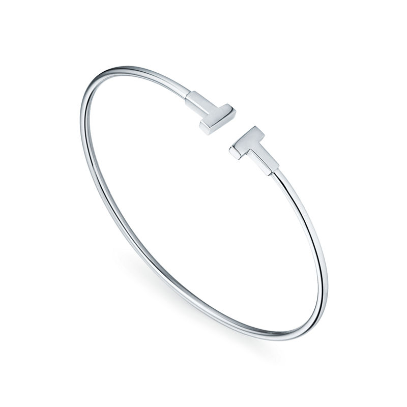 Tiffany & Co. Tiffany T Pulsera Wire estrecha de oro blanco 2025