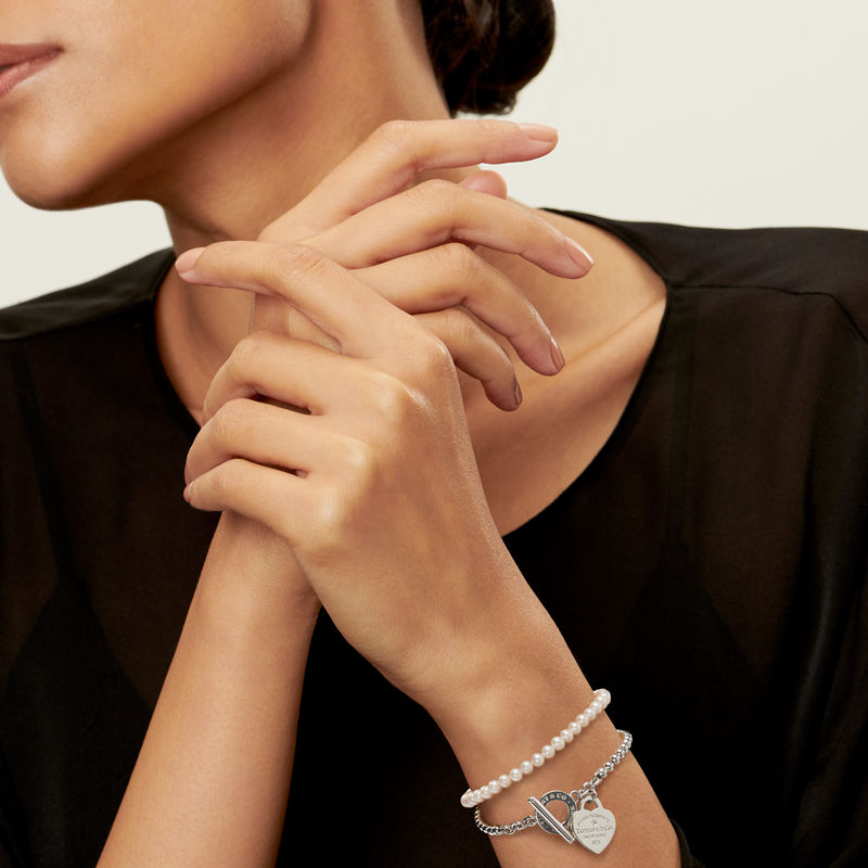 Tiffany & Co. Return to Tiffany™ Pulsera de cuentas de varias vueltas en plata con perlas y un diamante tamaño pequeño Outlet online