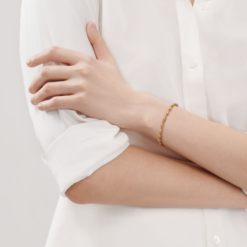 Tiffany & Co. Tiffany HardWear Pulsera de microeslabones de oro amarillo Rebajas