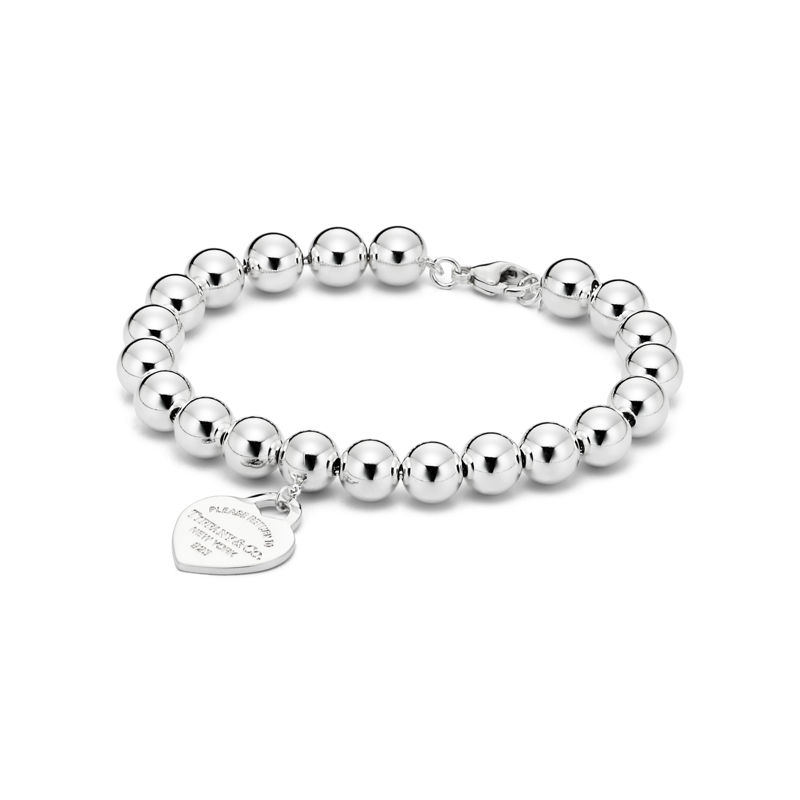 Tiffany & Co. Return to Tiffany™ Pulsera con insignia de corazón en plata 8 mm Rebajas de fábrica