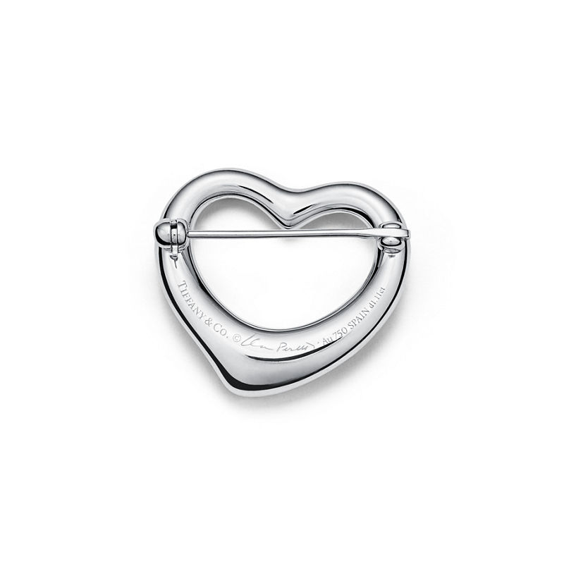 Tiffany & Co. Elsa Peretti® Broche Open Heart de platino con diamantes en pavé Envío gratis