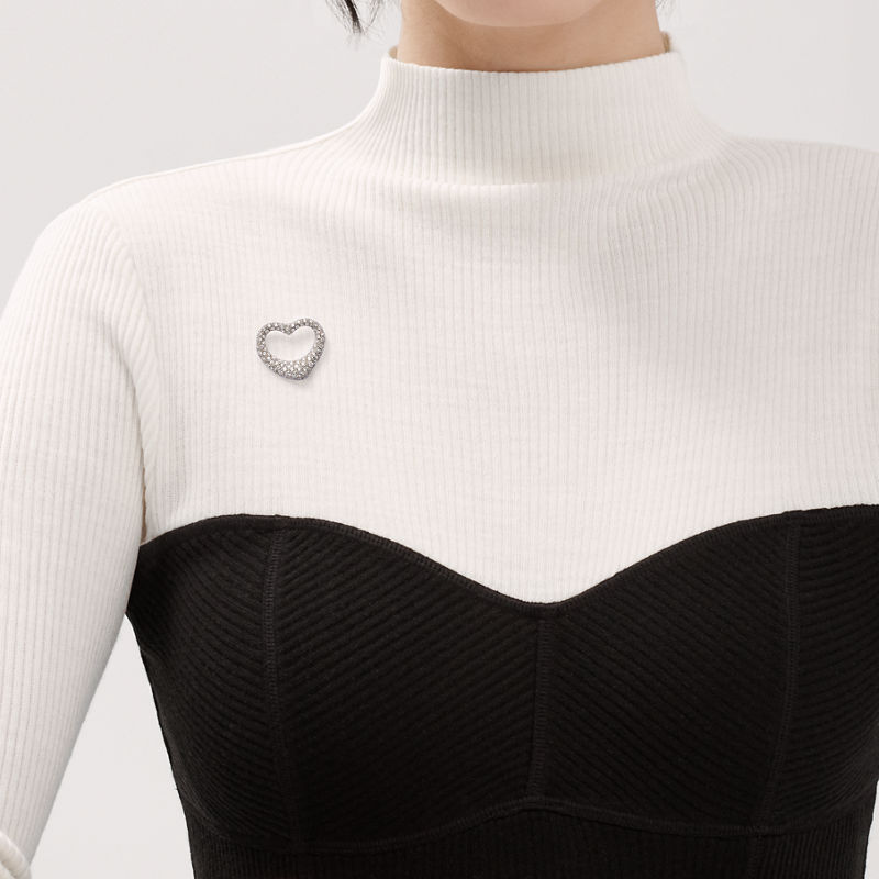 Tiffany & Co. Elsa Peretti® Broche Open Heart de platino con diamantes en pavé Oferta especial