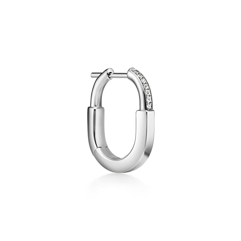 Tiffany & Co. Tiffany Lock Pendientes pequeños de oro blanco con diamantes Precios de Black Friday