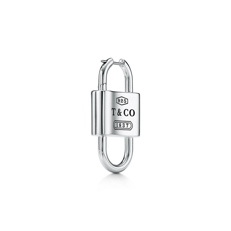 Tiffany & Co. Tiffany 1837™ Pendientes largos con candado doble grande de plata de ley Libre de impuestos