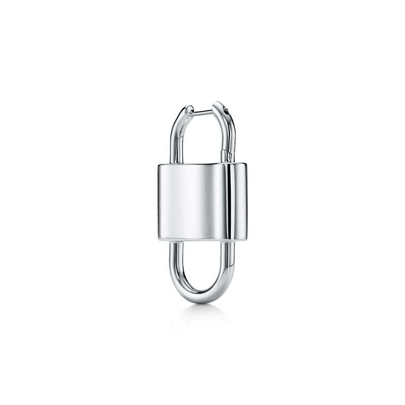 Tiffany & Co. Tiffany 1837™ Pendientes largos con candado doble grande de plata de ley Libre de impuestos