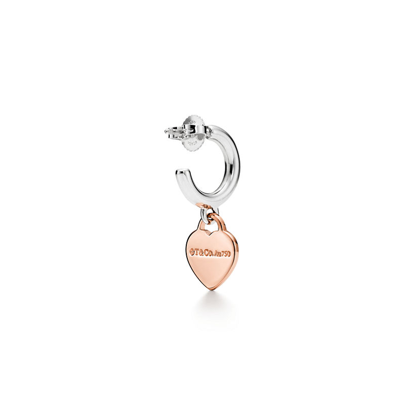 Tiffany & Co. Return to Tiffany™ Pendientes de aro de plata de ley y oro rosa tamaño mini Última moda