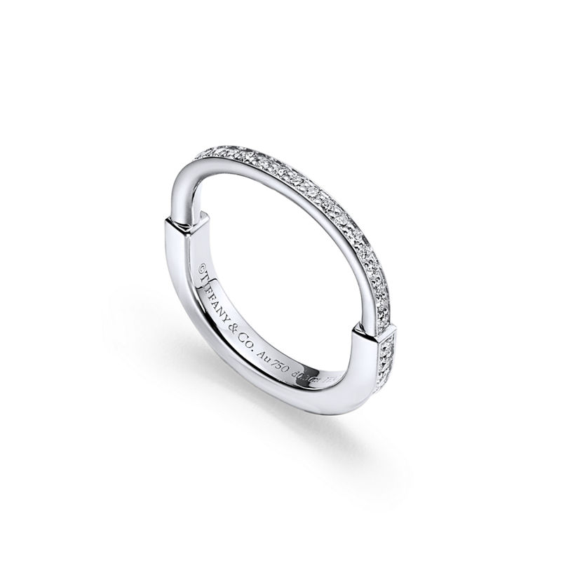 Tiffany & Co. Tiffany Lock Anillo de oro blanco con diamantes en pavé Outlet online