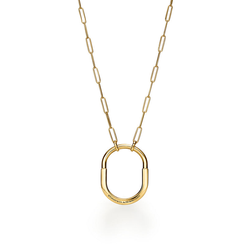 Tiffany & Co. Tiffany Lock Colgante en oro amarillo con diamantes tamaño grande Gran oferta