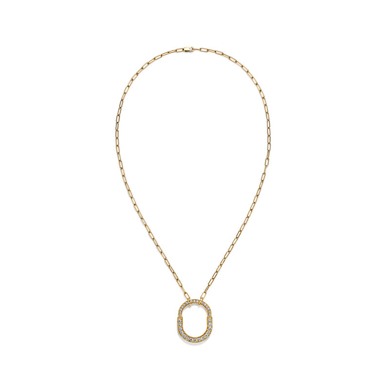 Tiffany & Co. Tiffany Lock Colgante en oro amarillo con diamantes en pavé tamaño mediano Los más vendidos