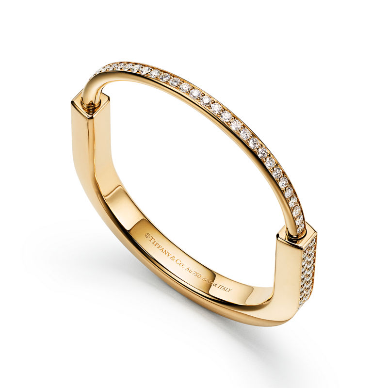 Tiffany & Co. Tiffany Lock Brazalete en oro amarillo con pavé completo de diamantes Ventas relámpago