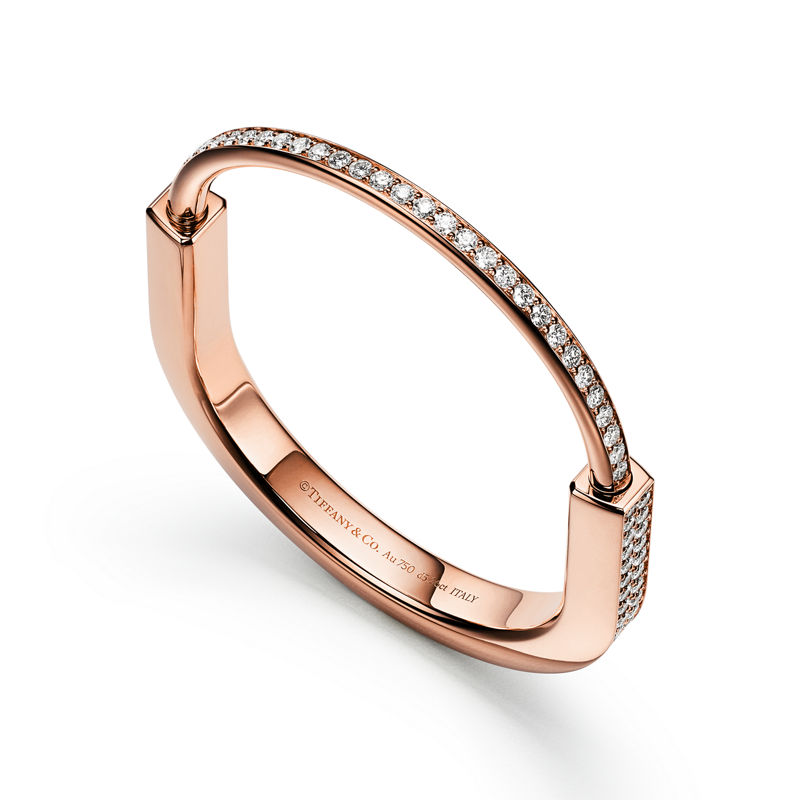 Tiffany & Co. Tiffany Lock Brazalete en oro rosa con pavé completo de diamantes Descuento