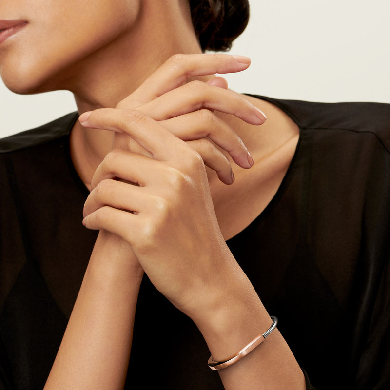 Tiffany & Co. Tiffany Lock Brazalete en oro rosa y blanco Liquidación