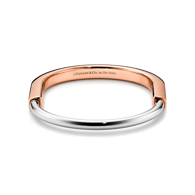 Tiffany & Co. Tiffany Lock Brazalete en oro rosa y blanco Liquidación