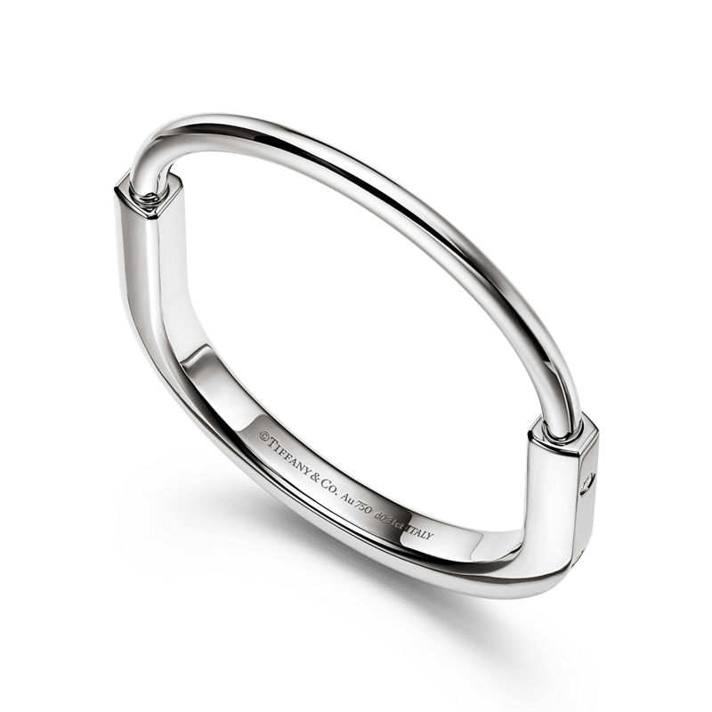 Tiffany & Co. Tiffany Lock Brazalete en oro blanco con detalles de diamantes Rebajas top