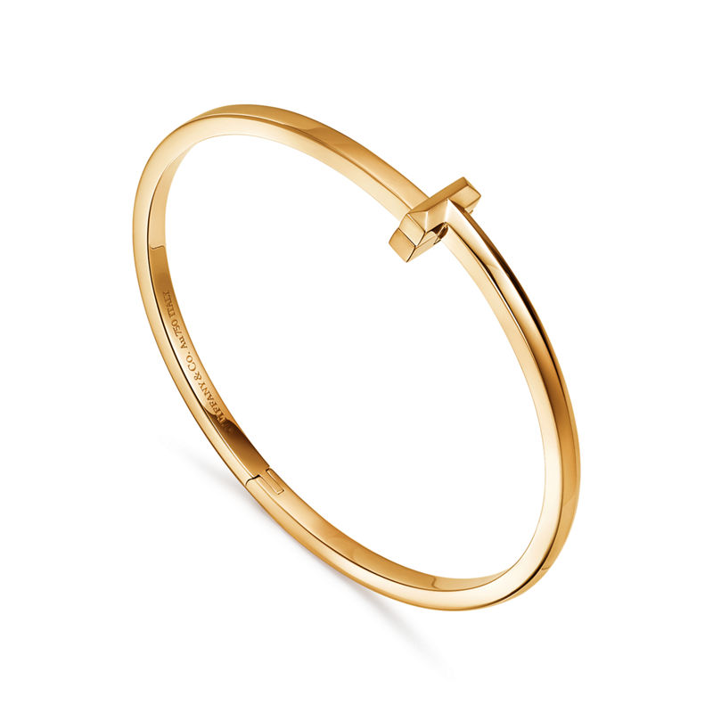 Tiffany & Co. Tiffany T T1 Pulsera con bisagra estrecha de oro amarillo Precio de fábrica