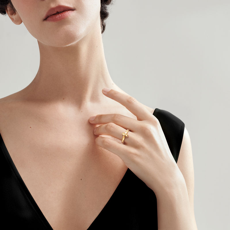 Tiffany & Co. Tiffany T T1 Anillo de oro amarillo Promoción por tiempo limitado