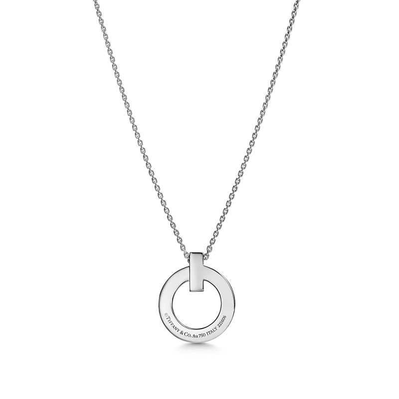 Tiffany & Co. Tiffany T T1 Colgante circular de oro blanco tamaño pequeño Limitado a 3 días